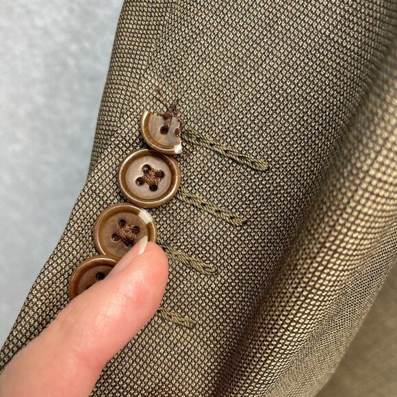 Canali Super 120s Wool Suit Mens 56R Brown 35x29 Pleated Pants 2-Piece - Picture 3 of 16